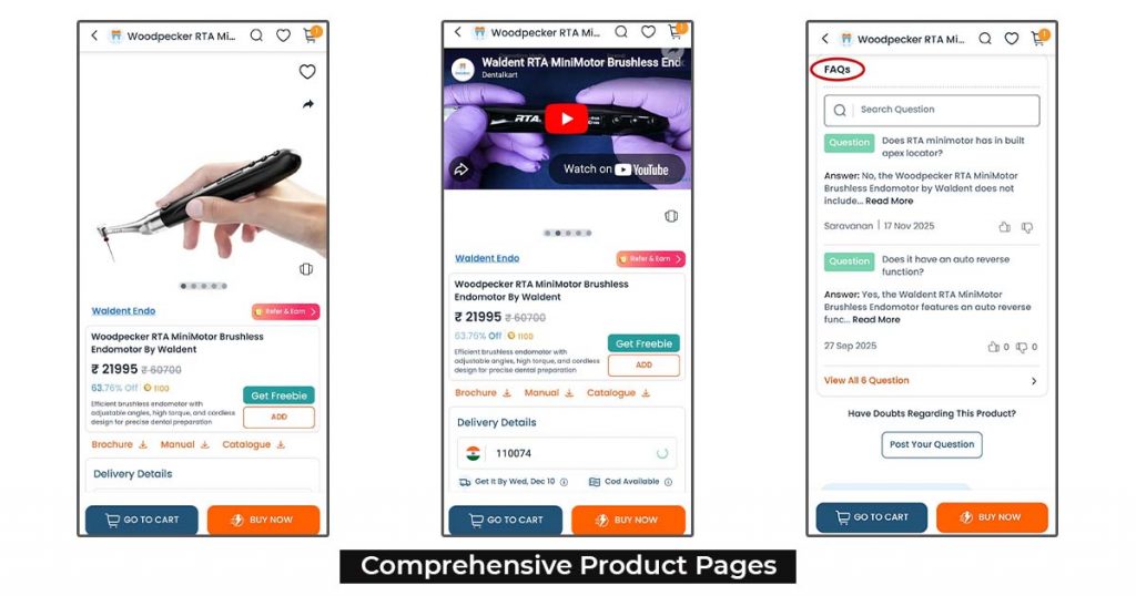 user friendly interface of dentalkart app