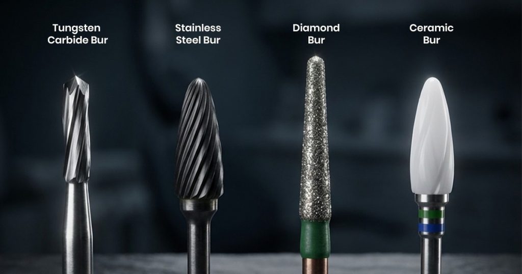 classification of burs based on material composition
